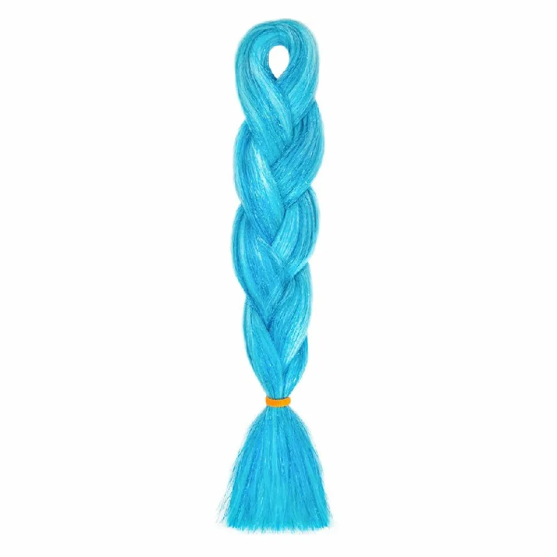 BLUE GLITTER BRAID HAIR 24""