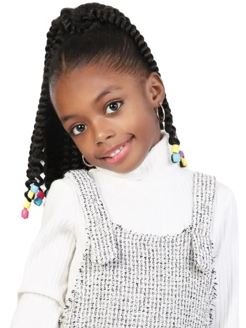 Motown Tress Kidikidi Drawstring Ponytail CANDY POP 8"" Senegal Twist w/ Beads